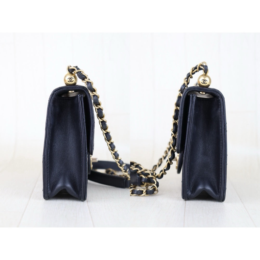 Good ( Rank AB)｜ CHANEL Lamb Skin Matrasse Pearl Chain CF Shoulder Bag Made in 2020-2021 Year｜H25111701