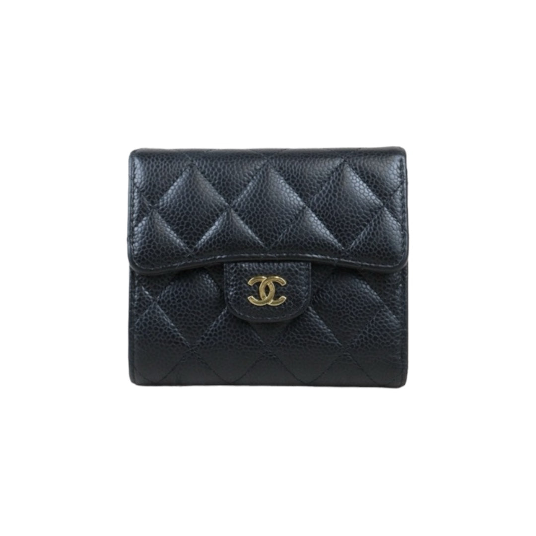 Good ( Rank AB)
｜Chanel Caviar Skin Black Wallet Made In 2018-2019Year｜24081910