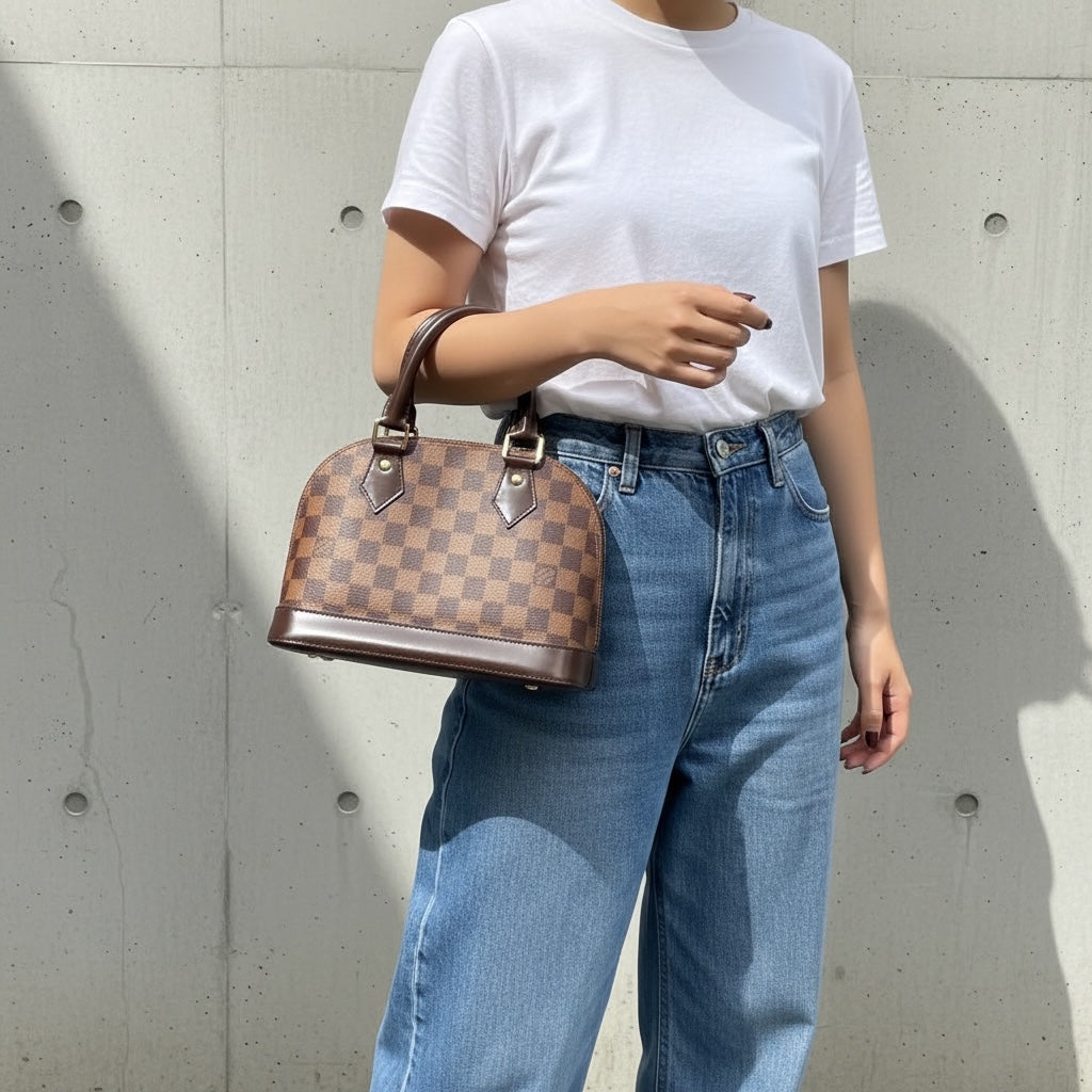 Include Entrupy Certificate of Authenticity｜Excellent（Rank SA）｜Louis Vuitton Damier Alma BB HandBag Shoulder Bag｜S26040816