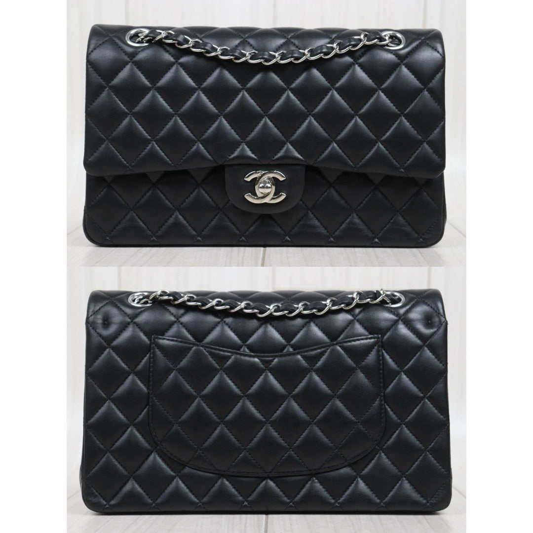 Very Good ( Rank A)｜ CHANEL Lamb Skin Matrasse Double Flap 25 Shoulder Bag  Black Made In 2017Year｜S25101808