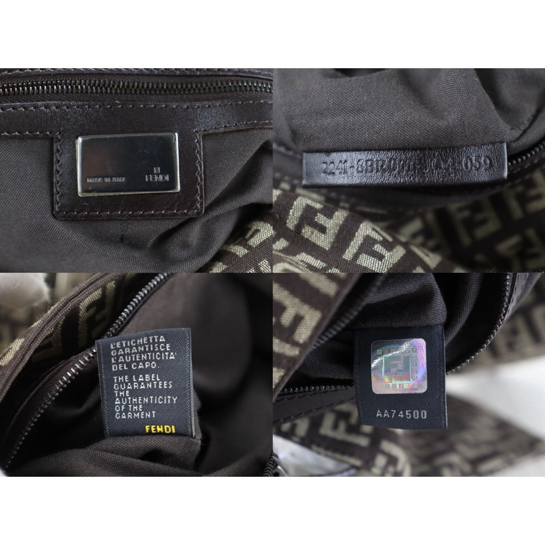 Include Entrupy Certificate of Authenticity｜Good ( Rank AB)｜ FENDI Zucca Mamma Baguette Shoulder Bag Brown｜S26082302
