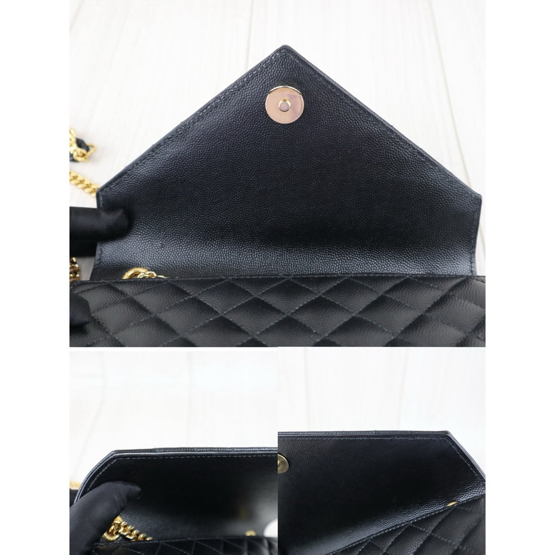 Good ( Rank AB) ｜  Saint Laurent YSL Envelope Shoulder Bag Black｜J25060501