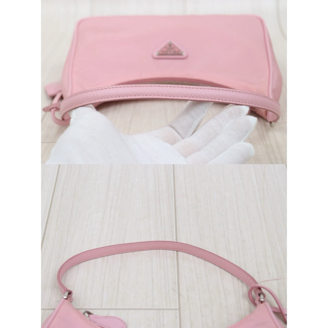Very Good ( Rank A)｜ PRADA Re-Edition 2005 Nylon Hobo Shoulder Bag Pink｜S25110417
