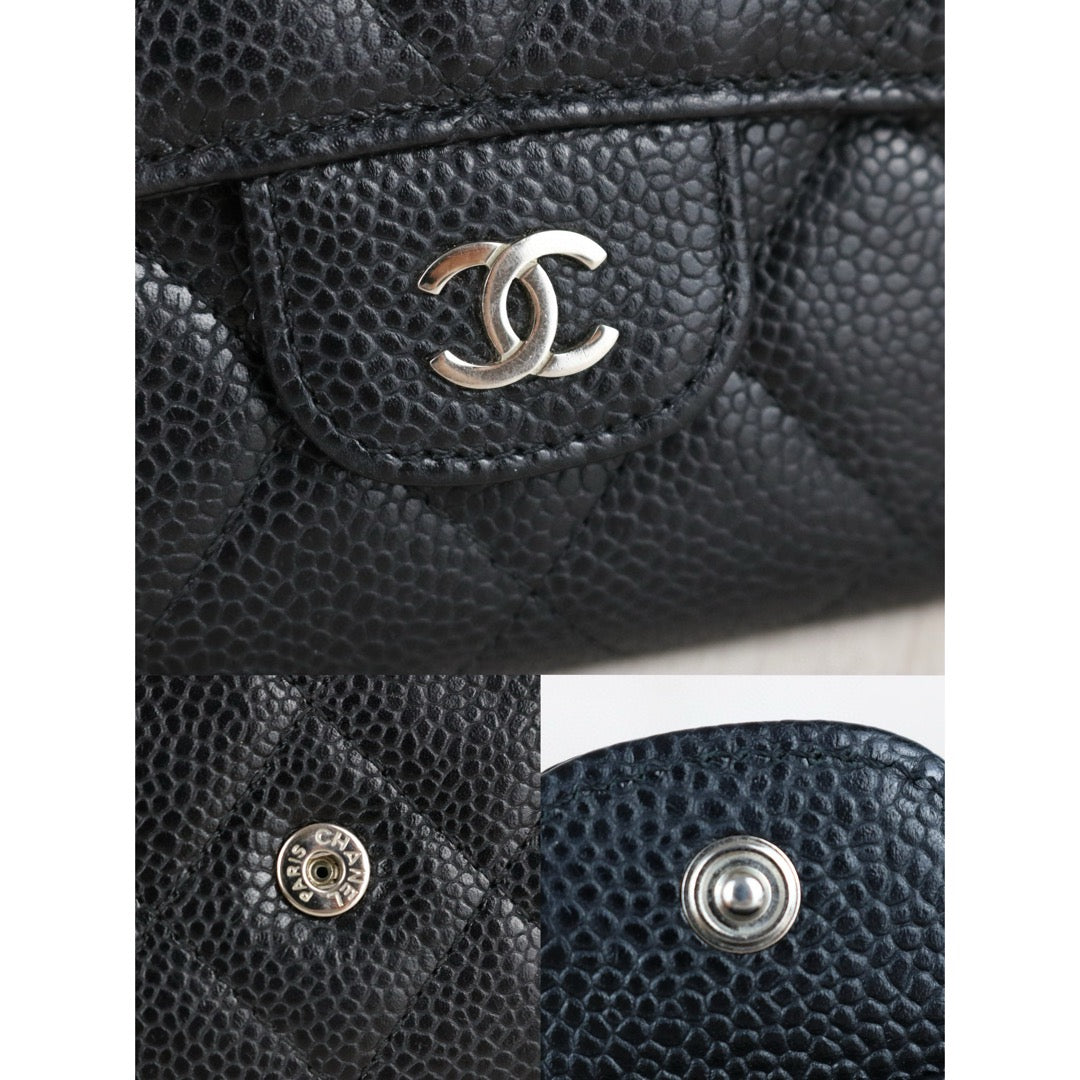 Very Good ( Rank A) ｜CHANEL Caviar Skin Black Long Wallet Made In 2014 Year｜S25040706