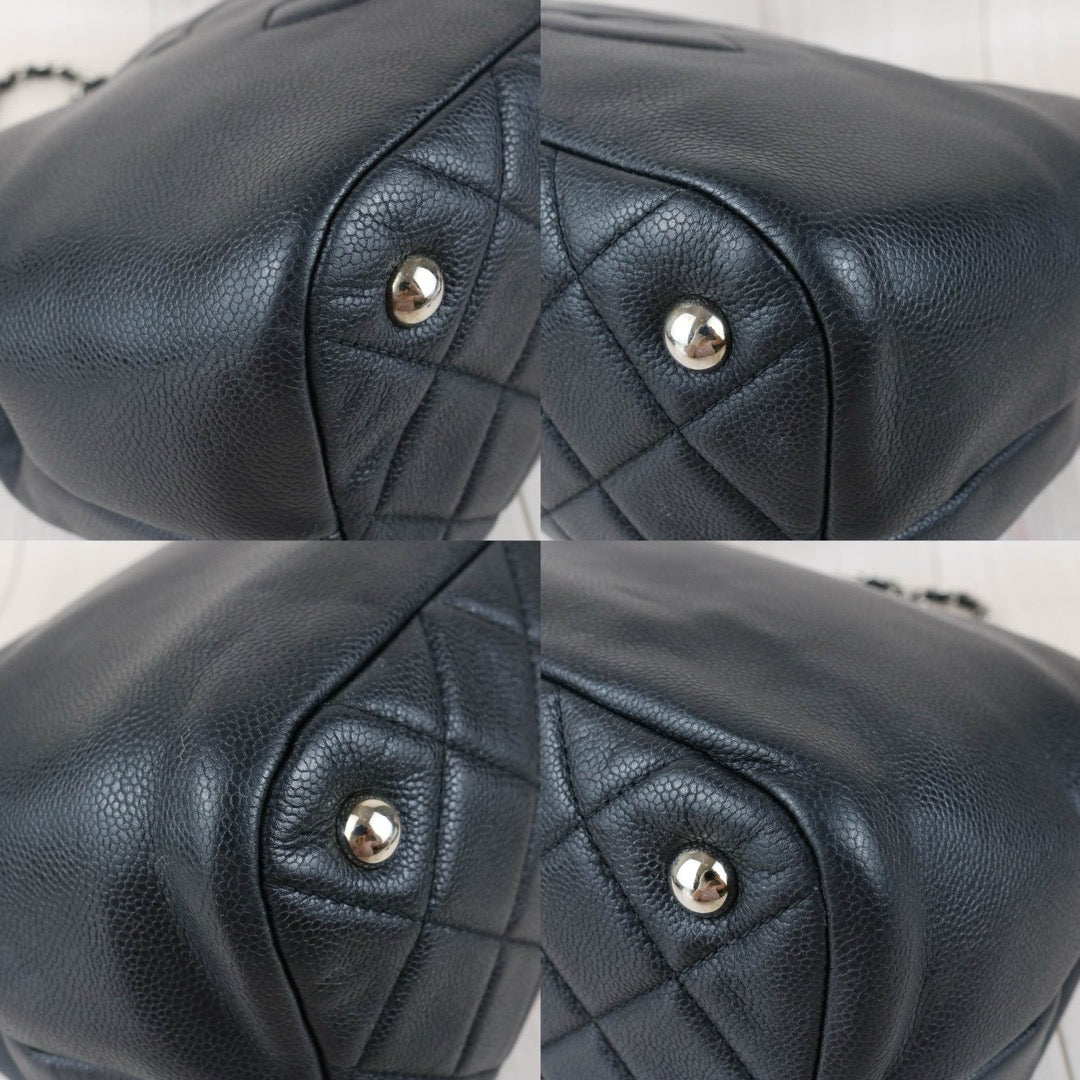 Include Entrupy Certificate of Authenticity｜Good ( Rank AB)｜ CHANEL Matrasse Caviar Skin Black  Chain Tote Bag Made In 2010-2011Year｜X26051805
