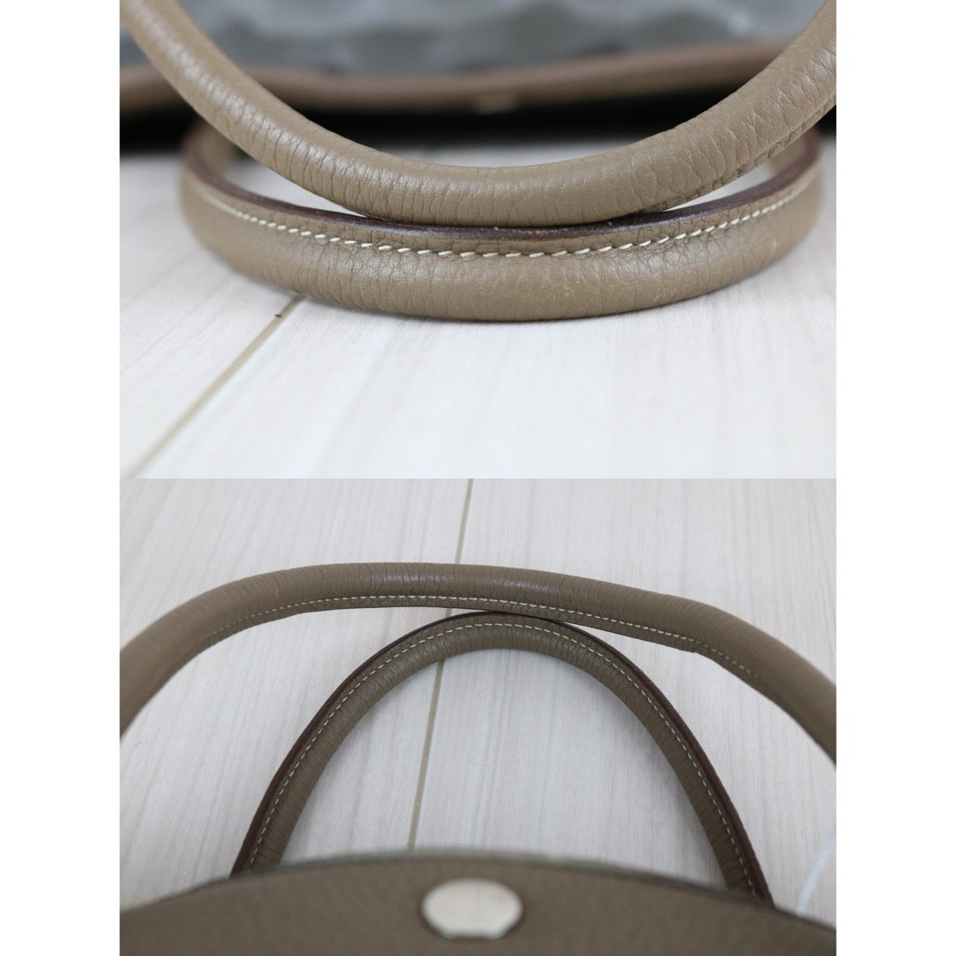 Good ( Rank AB)｜ HERMES Garden Party PM Taurillon Gray Handbag ◽︎O Stamp Made in 2011 Year ｜W25091101