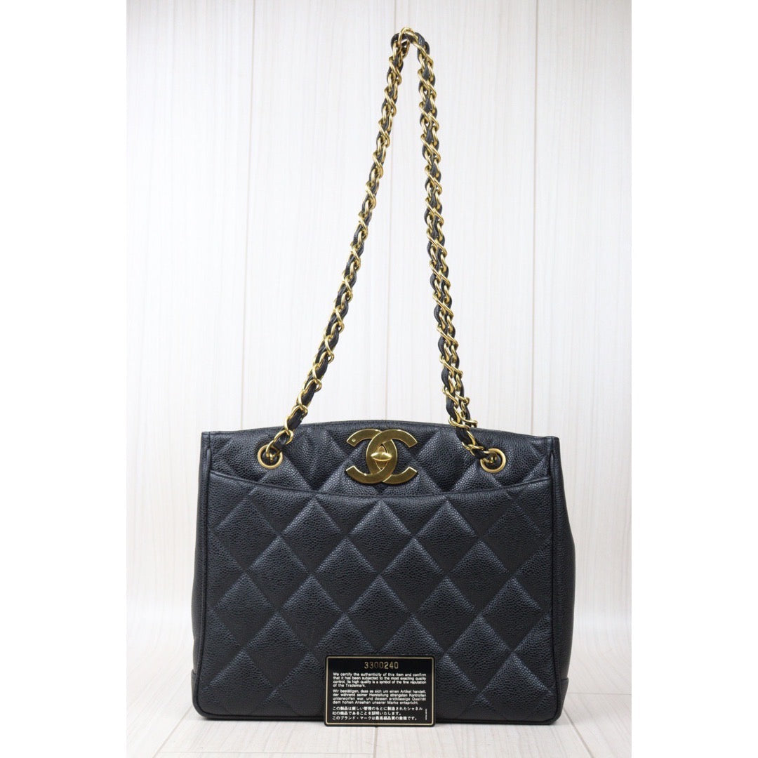 Good ( Rank AB)｜CHANEL Vintage Caviar Skin Black ShoulderBag｜P24071105