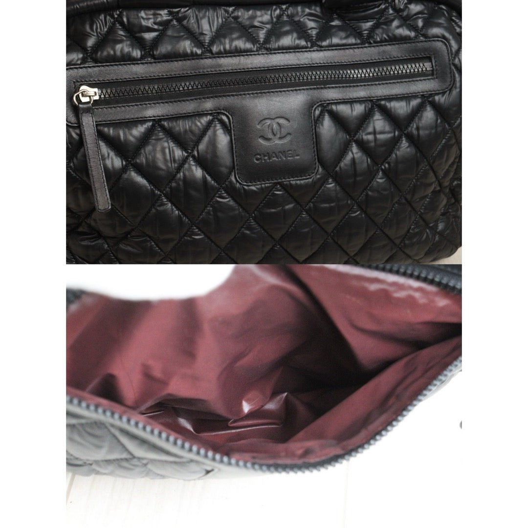 Good ( Rank AB)｜ CHANEL COCOON Down Tote Hand Bag  Black Made in 2010-2011Year ｜25102106