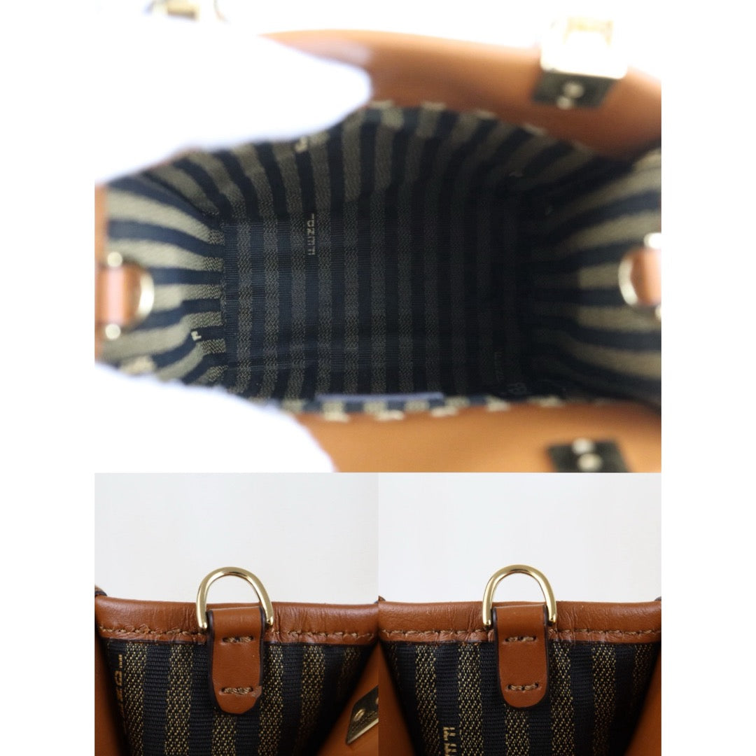 Include Entrupy Certificate of Authenticity｜Good ( Rank AB)｜ FENDI Mini Sunshine Shopper Hand Bag Shoulder Bag Brown｜S26090715