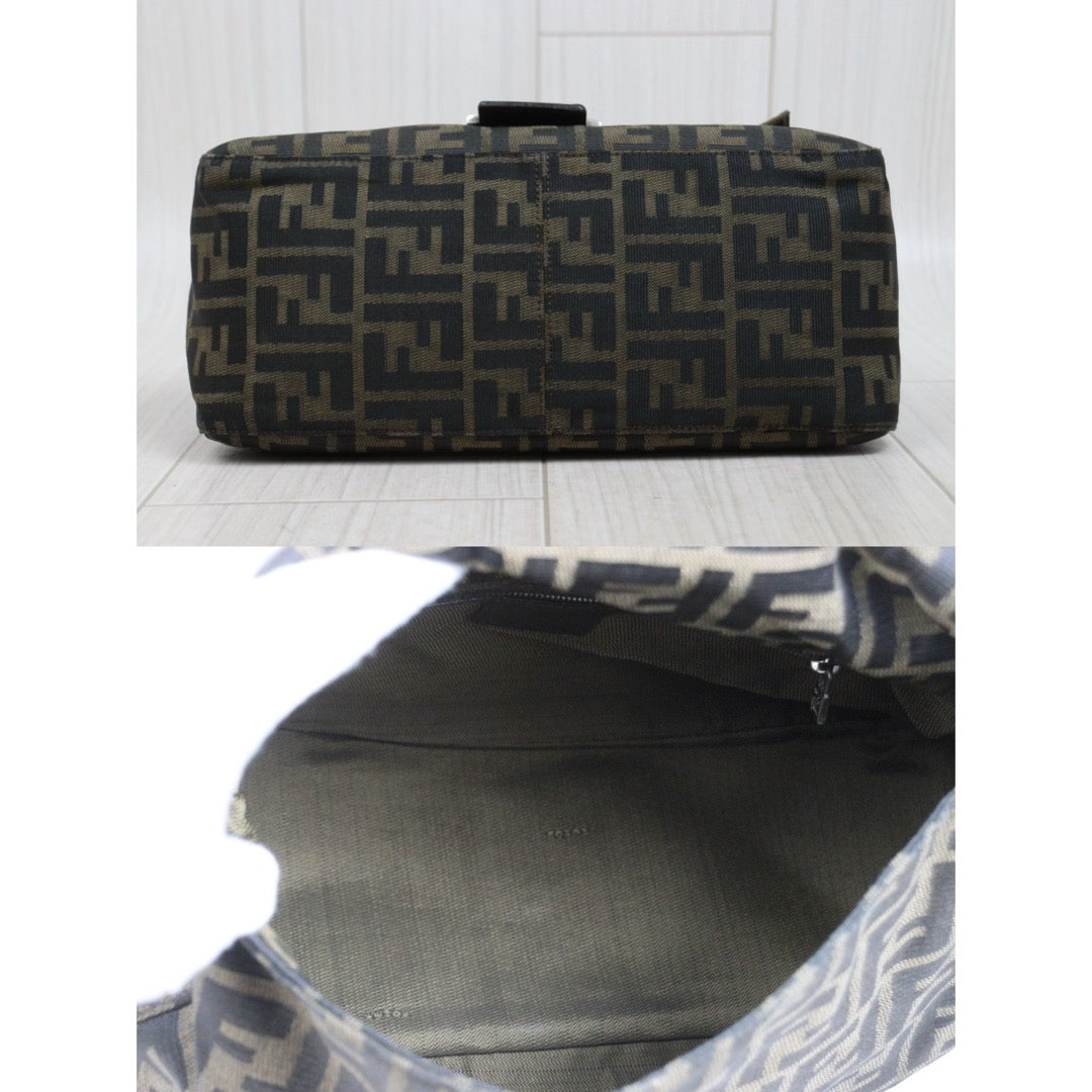 Include Entrupy Certificate of Authenticity｜Good ( Rank AB)｜ FENDI Zucca Mamma Baguette Shoulder Bag｜26031912