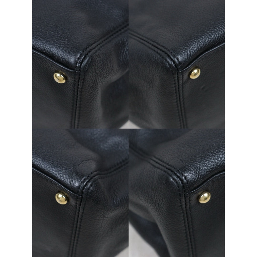 Good ( Rank AB) ｜CHANEL Calf Leather Cerf Tote Shoulder Bag Black Made in 2004-2005Year｜25112502