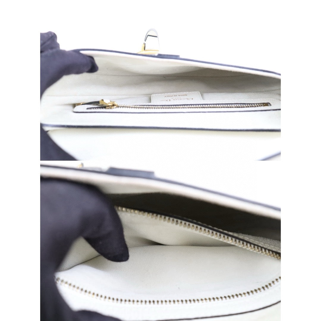 Good ( Rank AB)｜  Dior Calfskin Medium Saddle Bag White   ｜H25042219