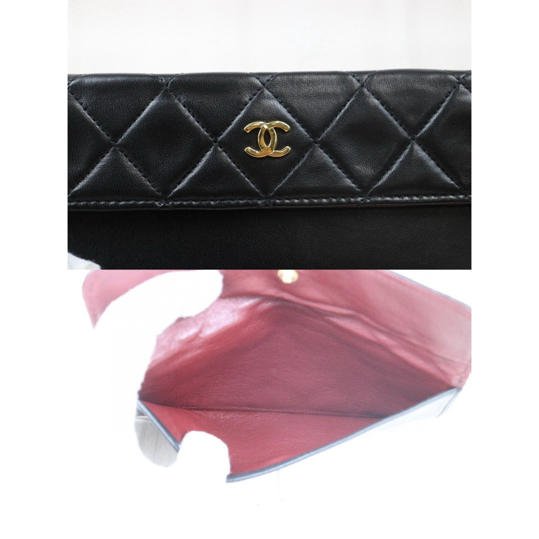 Good ( Rank AB)｜ CHANEL  Lamb Skin Black Single Flap 25  Shoulder Bag Made in 1989-1991 Year ｜P24110107