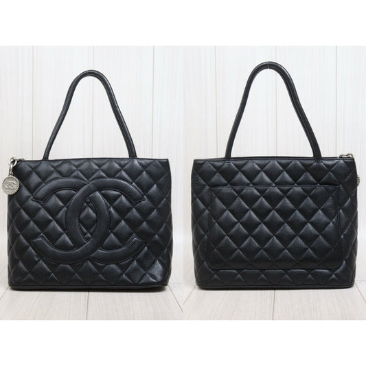 Include Entrupy Certificate of Authenticity｜Good ( Rank AB)｜ CHANEL Caviar Skin Calf Leather Tote Bag Black Made In 2000～2002Year｜26022001