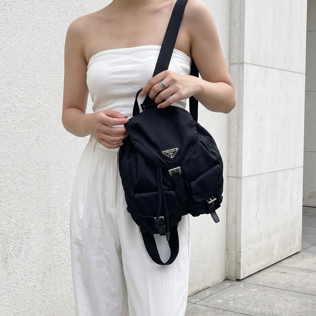 Include Entrupy Certificate of Authenticity｜Very Good ( Rank A)｜ PRADA Re-Nylon Black Backpack ｜26082005