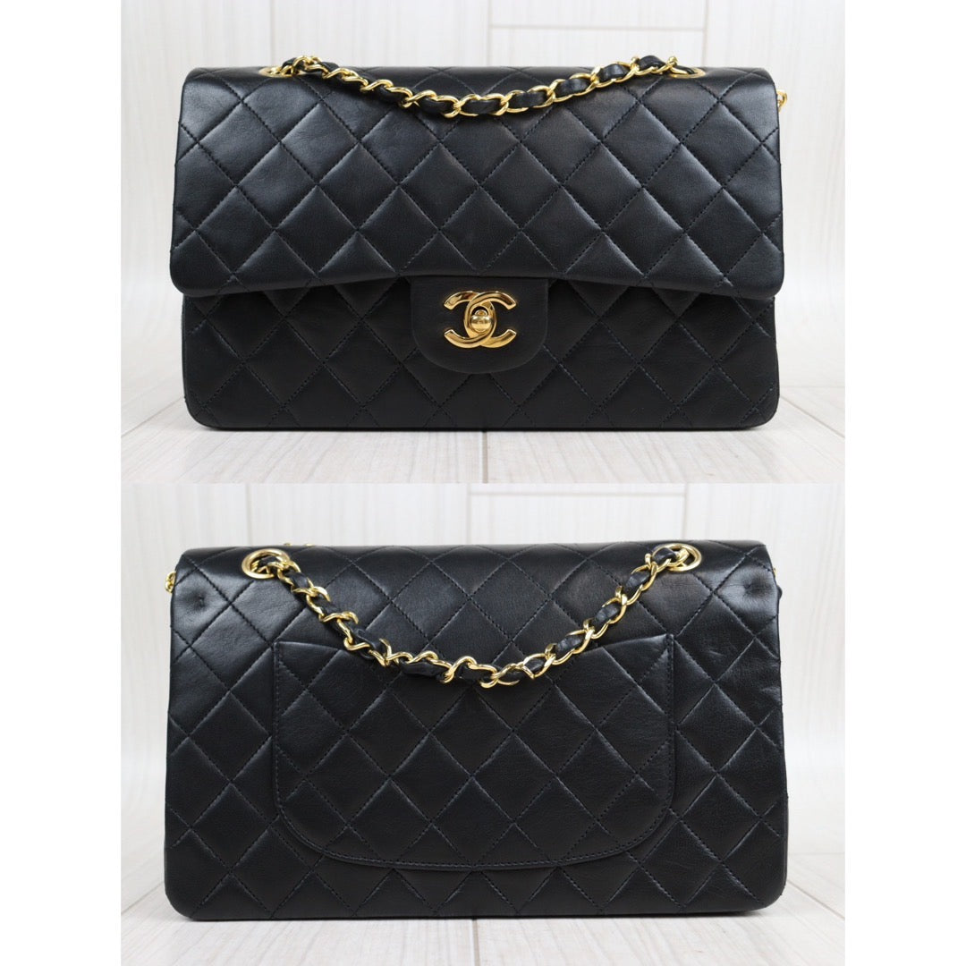 Rank A ｜ CHANEL Matrasse Double Flap 25 Shoulder Bag Black ｜23120715