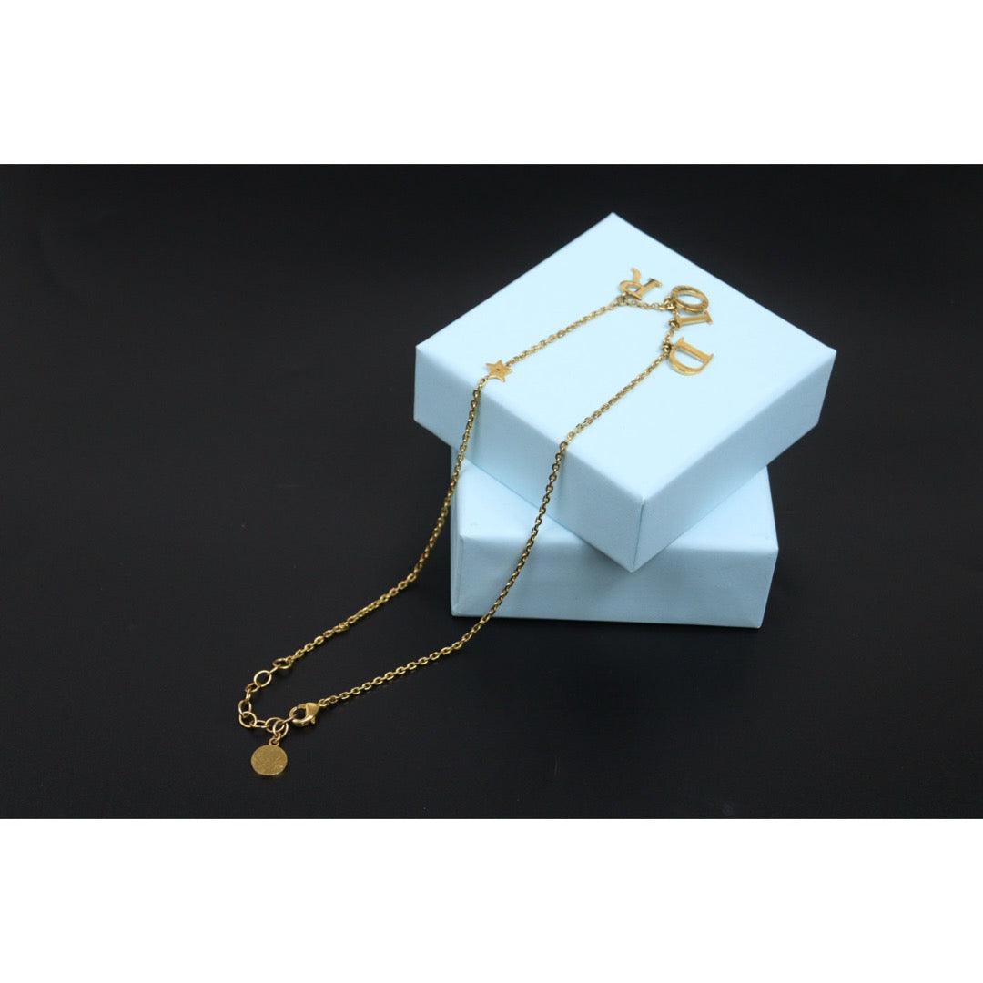 Include Authentic Detective Certificate of Authenticity｜Good ( Rank AB) ｜ Dior CD  Rhinestone Necklace ｜Y26040603