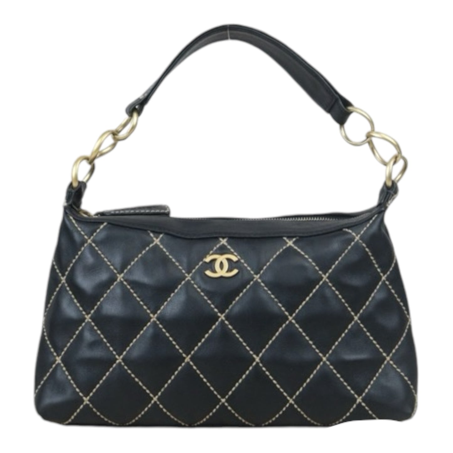 Good ( Rank AB)｜CHANEL Hobo Calf Leather Shoulder Bag  Made In 2003～2004Year｜V24092619