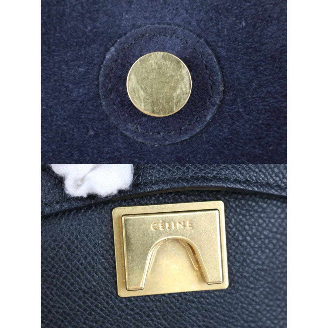 Good ( Rank AB)｜CELINE Leather Calf Belt Micro Handbag Shoulder Bag Black｜B25041505