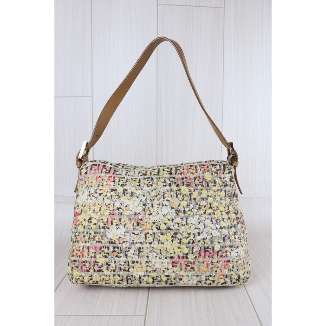 Include Entrupy Certificate of Authenticity｜Good ( Rank AB)｜ FENDI Zucca Mamma Baguette Floral Shoulder Bag Brown｜S26073108