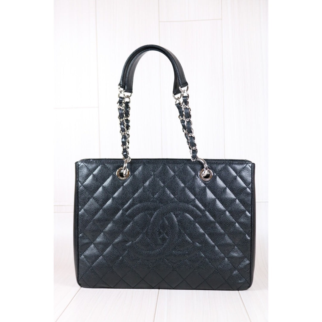 Rank A ｜ CHANEL Matrasse GST Chain Tote Bag Caviar Skin Black  Made In 2014 Year｜S24042501