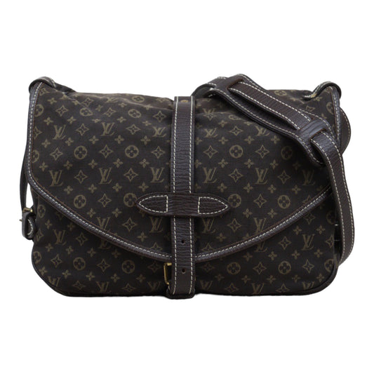 Rank A ｜LV Monogram Mini Run Saumur  Shoulder Bag Canvas Leather Brown｜24032610