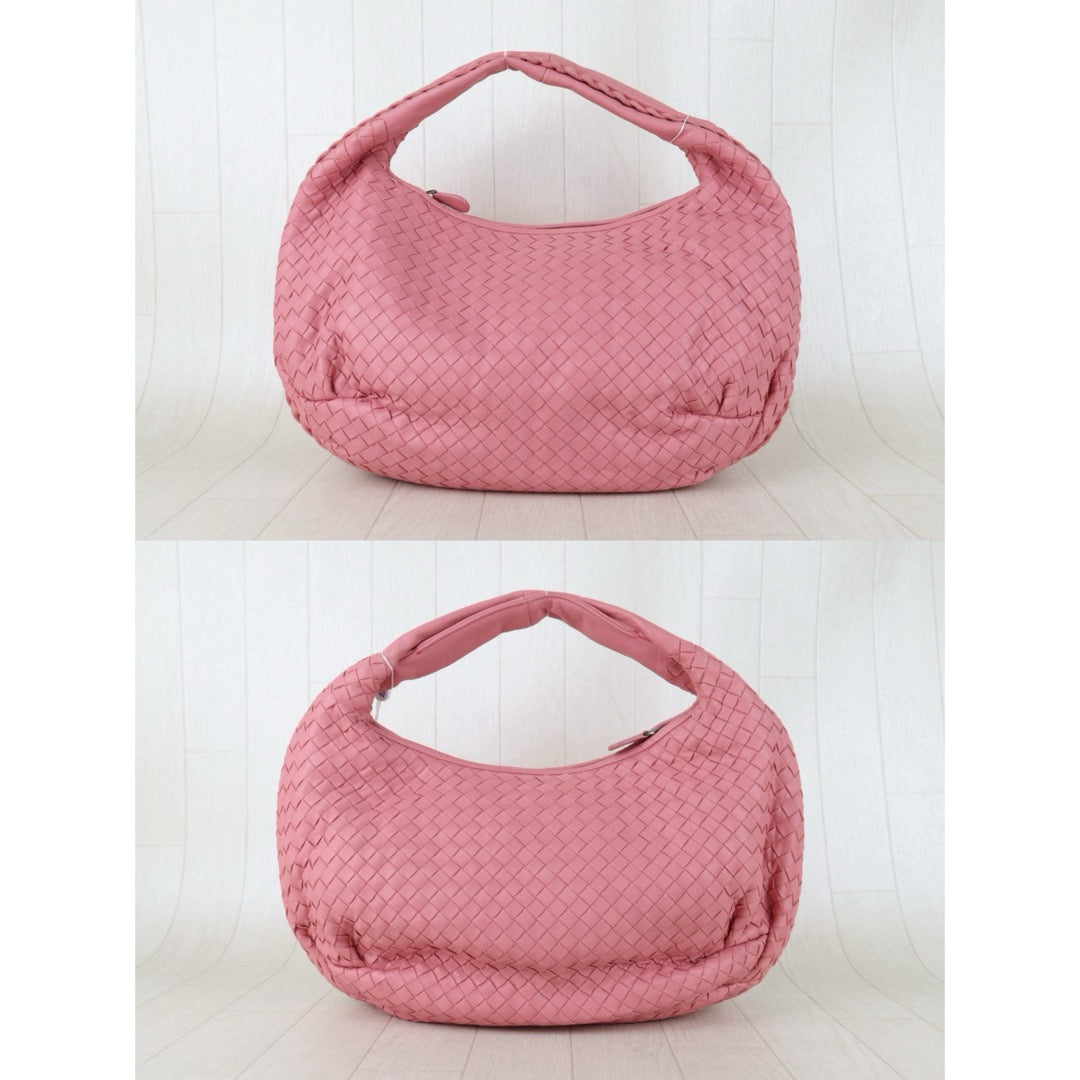 Include Entrupy Certificate of Authenticity｜Very Good ( Rank A)｜ Bottega Veneta Lamb Skin Braid Shoulder Bag  Pink｜S26052516