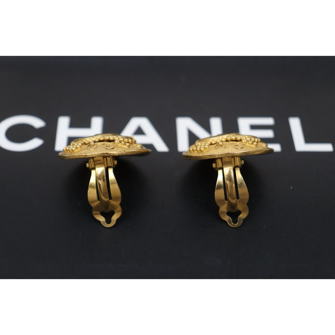 Very Good ( Rank A) ｜ CHANEL 96A Coco Mark  Golden Vine  Earrings Made In 1996Year｜26030507