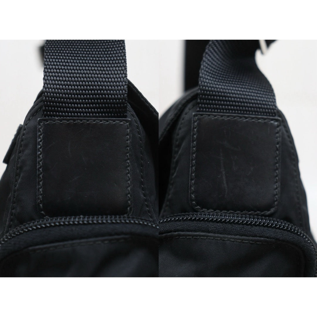 Include Entrupy Certificate of Authenticity｜Very Good ( Rank A)｜Prada  Nylon Black Shoulder Bag  Silver Hardware｜26062911