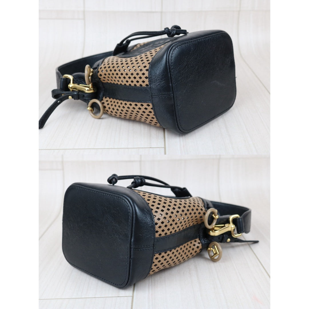 Include Entrupy Certificate of Authenticity｜Good ( Rank AB)｜ FENDI Perforated Mini Mon Tresor Bucket Bag｜X26070607