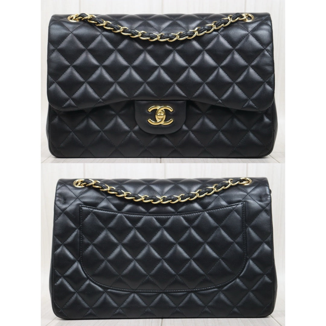 Very Good ( Rank A)｜ CHANEL Lambskin Matrasse Double Flap 30 Shoulder Bag Black Made In 2017Year  ｜S25062501