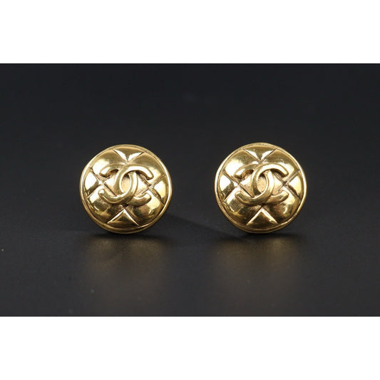 Very Good ( Rank A) ｜CHANEL Coco Mark Gold 24 Plated Earrings ｜S24112503
