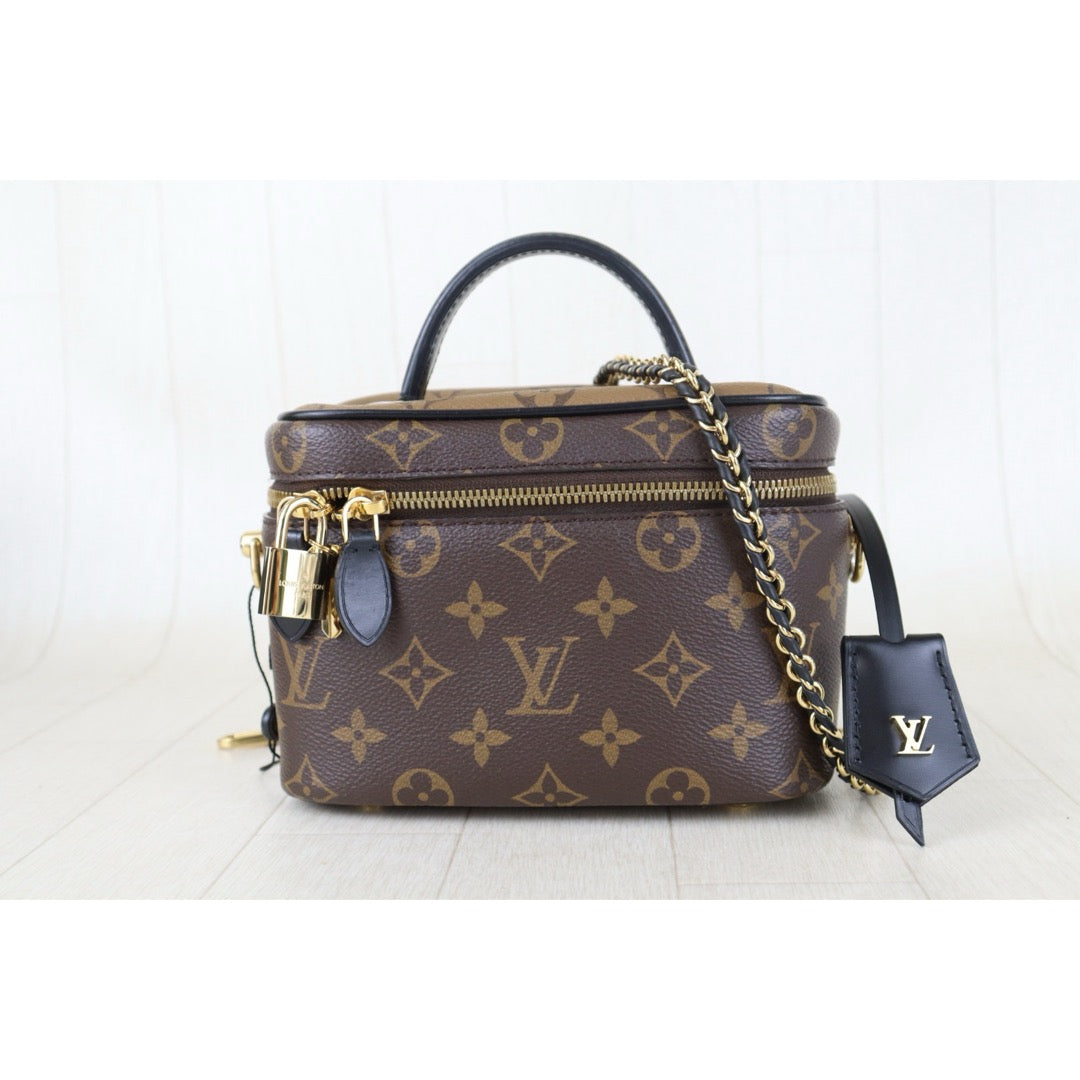 Include Entrupy Certificate of Authenticity｜Very Good ( Rank A) ｜Louis Vuitton Monogram Vanity PM Chain Bag IC Chips Model｜Z26101208