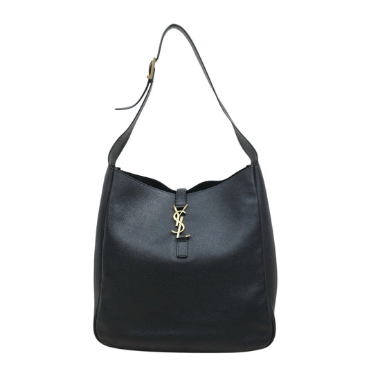 Include Entrupy Certificate of Authenticity｜Good ( Rank AB)｜  Saint Laurent YSL Calf Leather Hobo Shoulder Bag Black MM｜S26060618