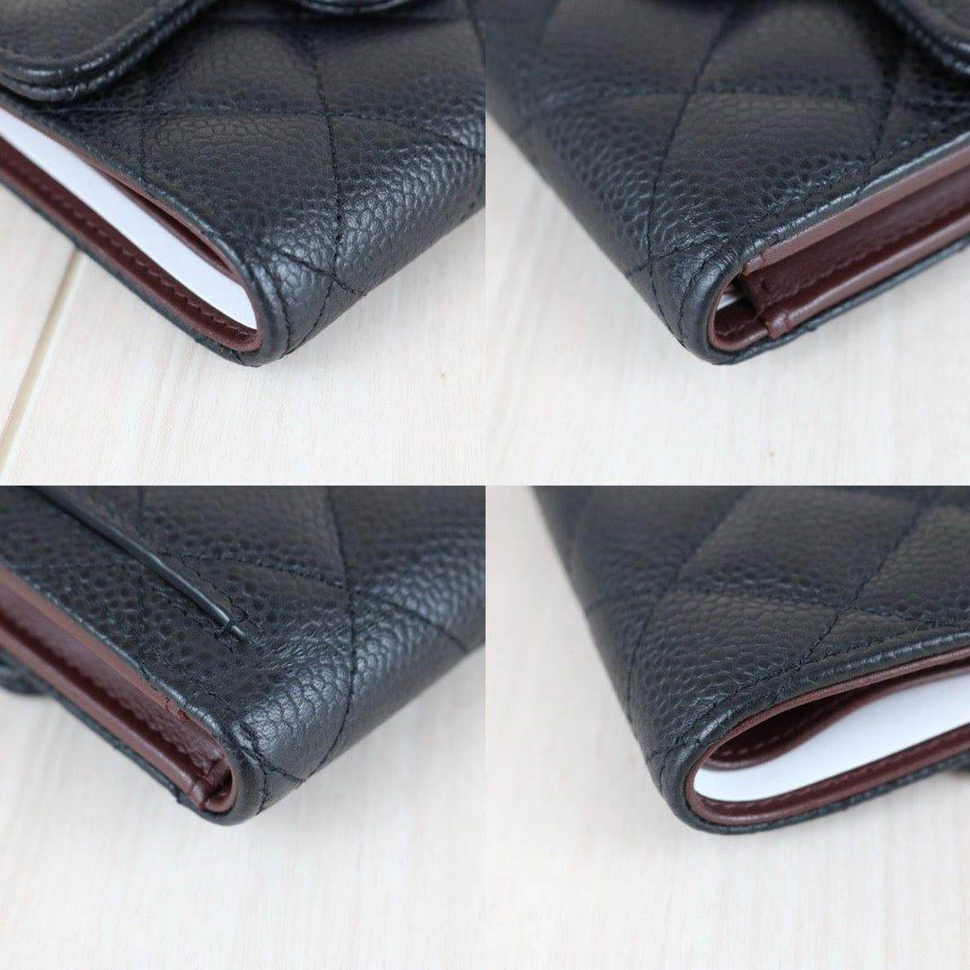 Very Good ( Rank A)｜Chanel Caviar Skin Black Wallet Made In 2019Year ｜X25070607