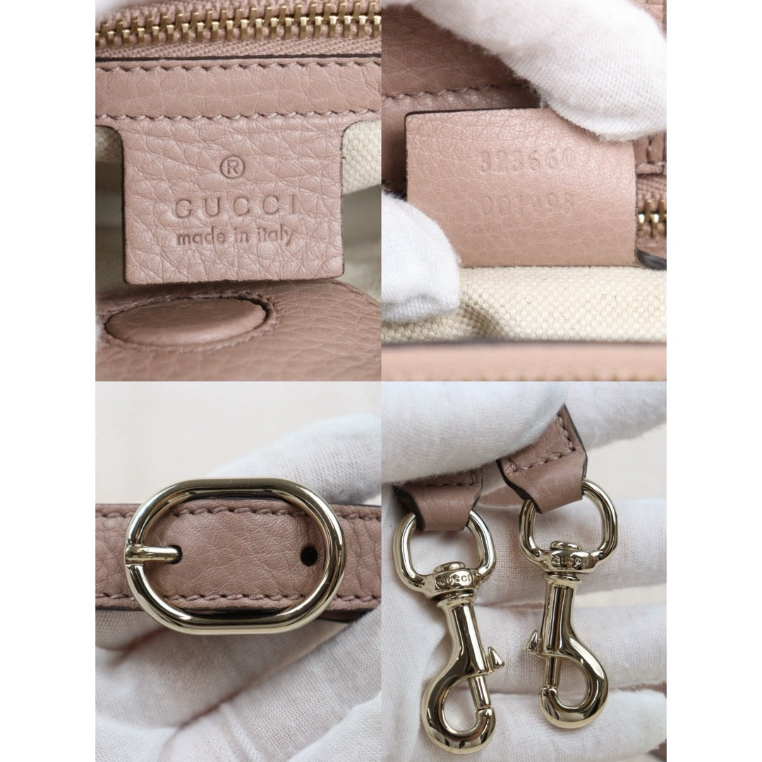 Very Good ( Rank A) ｜  GUCCI Bamboo Calf Leather Pink Tote Bag ｜W25102114