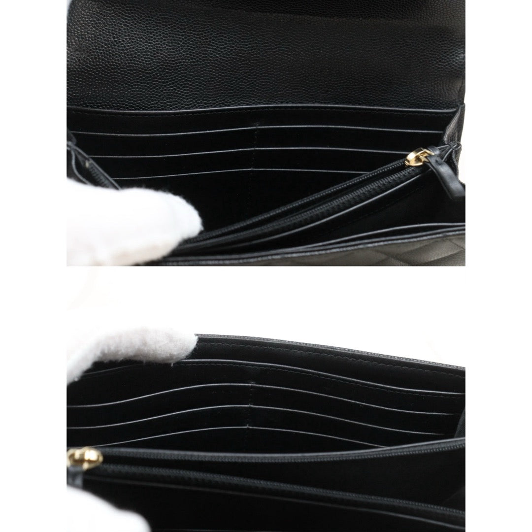 Good ( Rank AB) ｜CHANEL Leboy Caviar Skin Black Long Wallet Made In 2020Year｜25111304