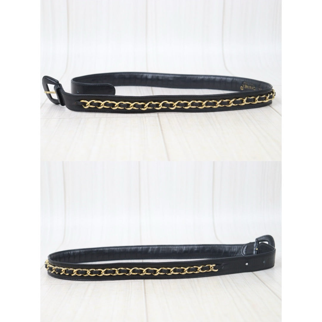 Very Good ( Rank A) ｜ CHANEL Matrasse Lamb Skin Coco Mark Waist Bag Black ｜24100702