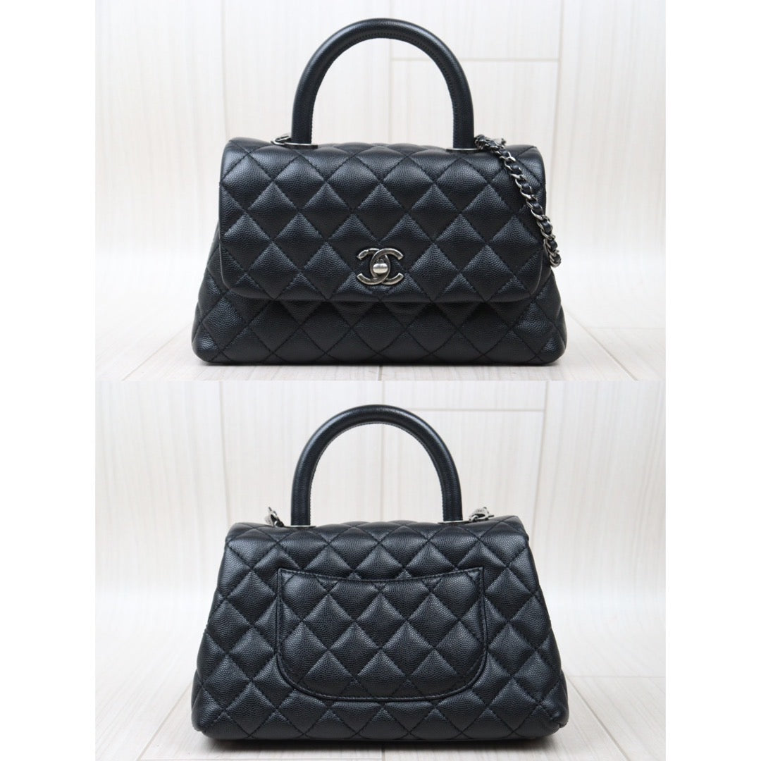 Rank A ｜CHANEL Caviar Skin  Handbag With Shoulder Bag Black  Made In 2017Year｜S24061730