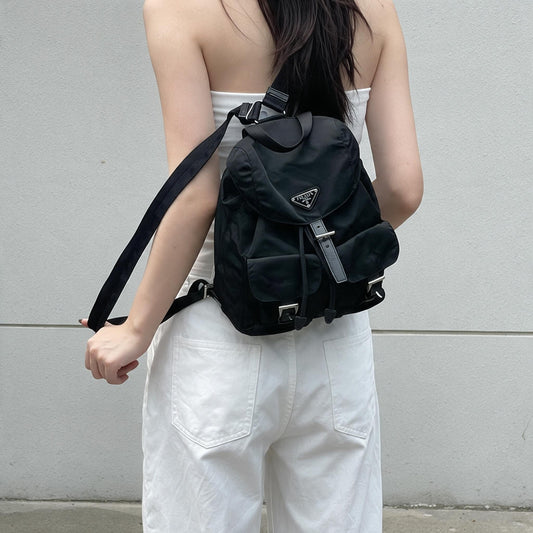 Include Entrupy Certificate of Authenticity｜Good ( Rank A)｜Prada  Nylon Black Backpack ｜26101602