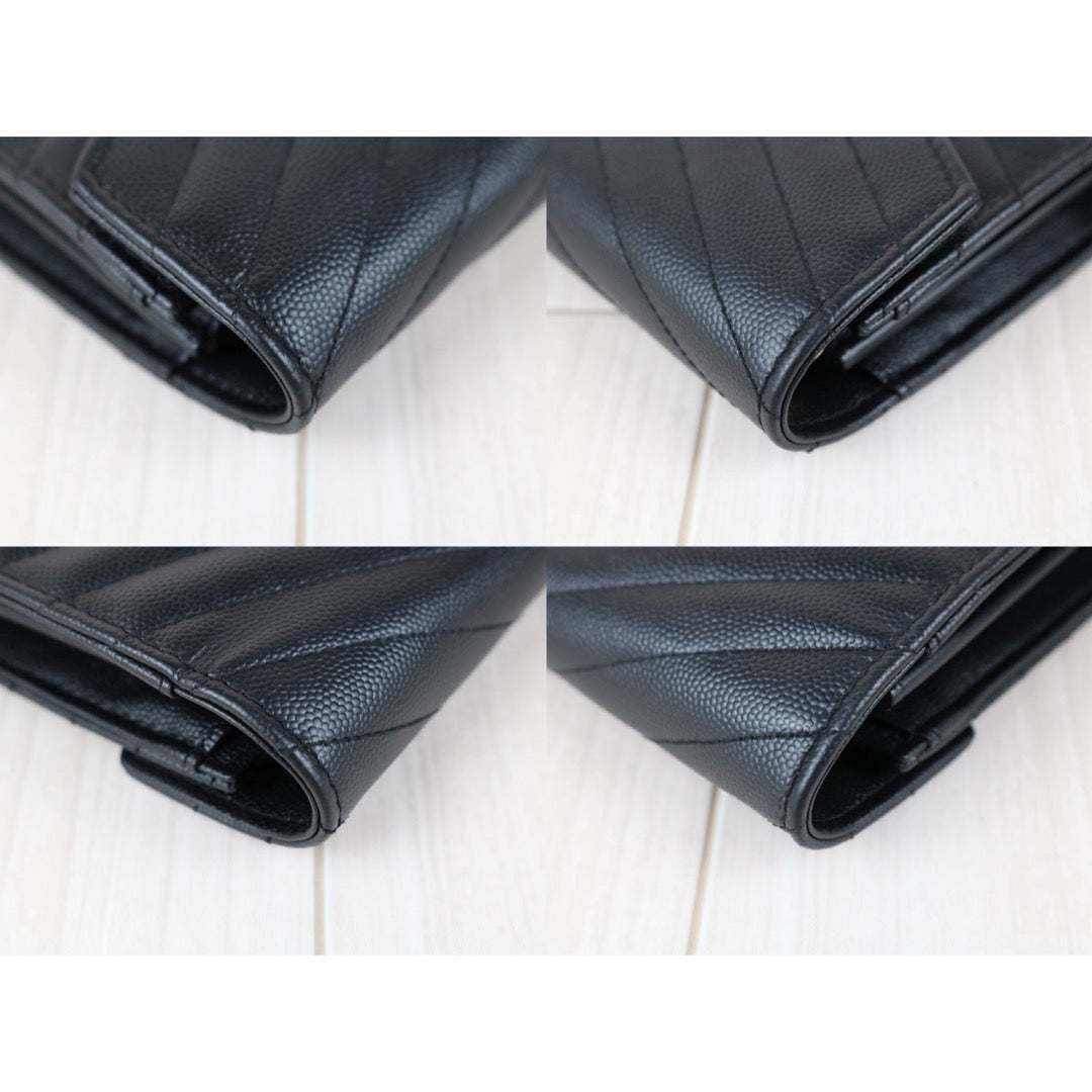 Include Entrupy Certificate of Authenticity｜Very Good ( Rank A)｜  Saint Laurent YSL Caviar Skin Shoulder Bag Black MM｜S26052501