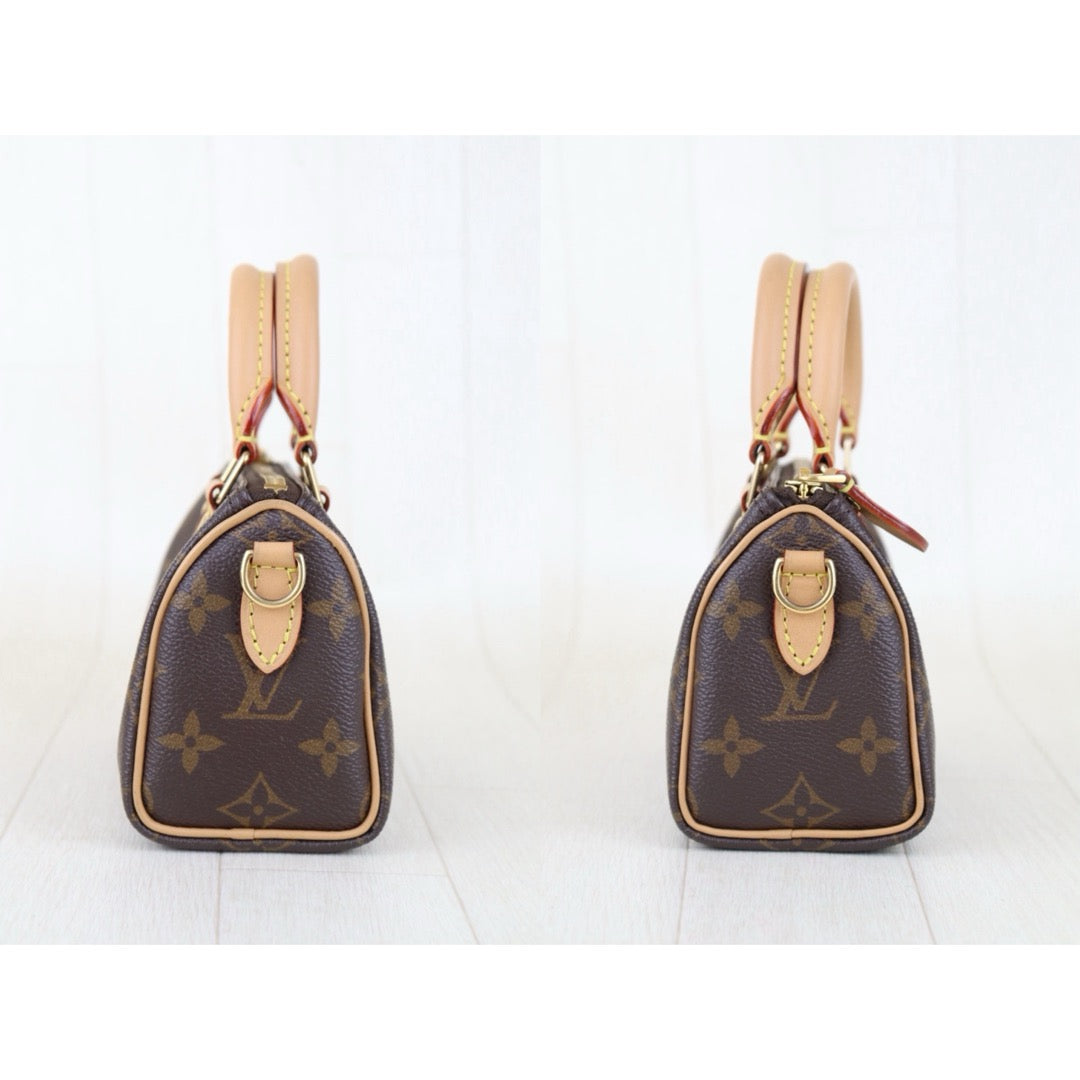 Good ( Rank AB)｜LV Monogram Nano Speedy Handbag Shoulder Bag Current Model｜S25110329