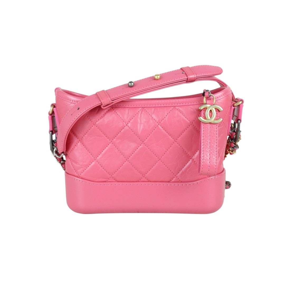 Include Entrupy Certificate of Authenticity｜Very Good ( Rank A) ｜ CHANEL Calf skin Gabrielle Small Shoulder Bag Pink Made In 2020Year｜S26033103