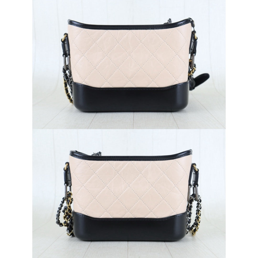 Include Entrupy Certificate of Authenticity｜Excellent（Rank SA） ｜ CHANEL Calf skin Gabrielle Small Shoulder Bag Black and Beige Made In 2019 Year｜Z26101204