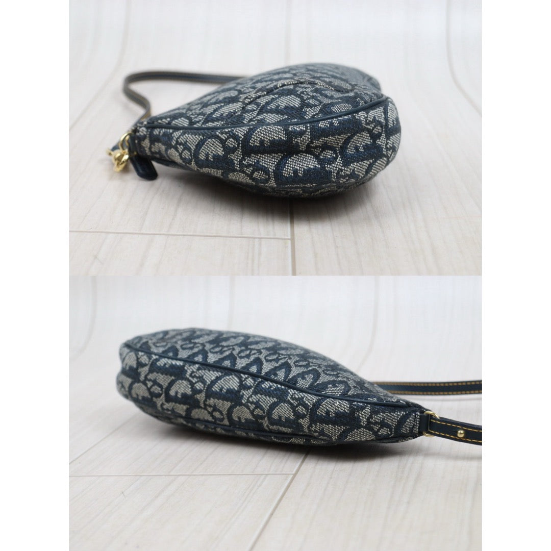Good ( Rank AB) ｜ Dior Trotter Saddle Pochette Blue Shoulder Bag Small｜26020602
