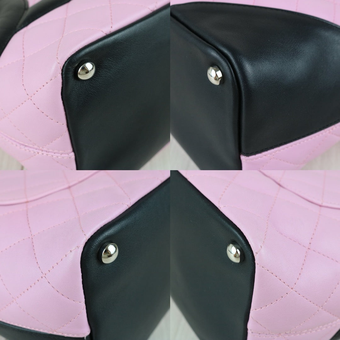Include Entrupy Certificate of Authenticity｜Good ( Rank AB)｜ CHANEL Cambon Line Calf Leather Small Tote Bag Made In 2004-2005Year｜Y26051520