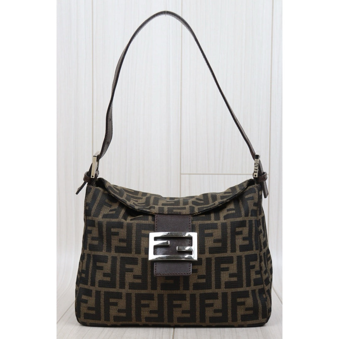 Good ( Rank AB)｜ FENDI Zucca Mamma Shoulder Bag Silver Hardware｜25112506