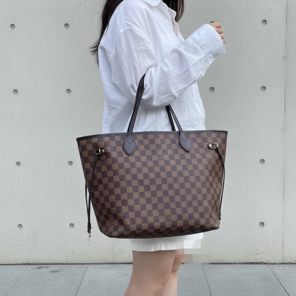 Include Entrupy Certificate of Authenticity｜Good ( Rank AB)｜Louis Vuitton Damier Neverfull MM With Pouch ｜S26052515