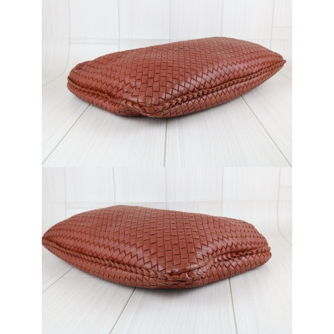 Good ( Rank AB)｜ Bottega Veneta Lamb Skin Braid Shoulder Bag Brick Red｜S25081804