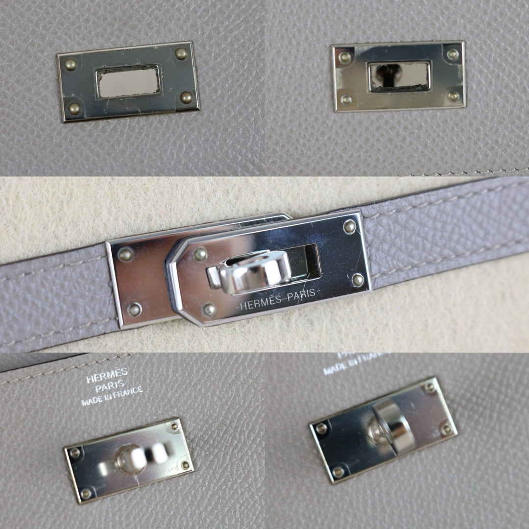 Include Entrupy Certificate of Authenticity｜Excellent（Rank SA)｜ HERMES Epson Kelly Long Wallet  C Stamp Gris Asphalte Made In 2018Year｜W26030403